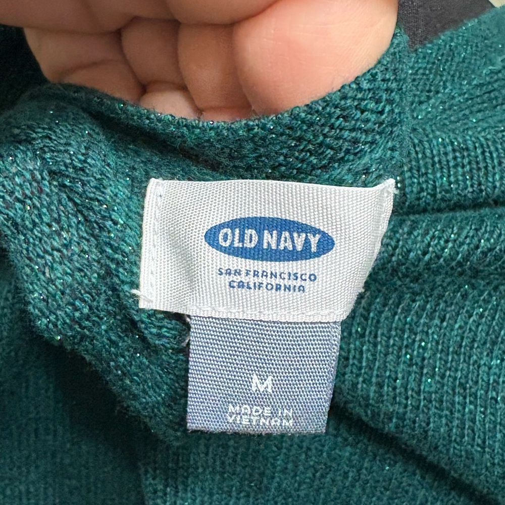 Old Navy Teal Shimmery Knit Sweater - Picture 3 of 3